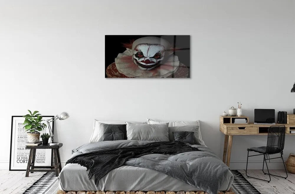 Quadro in vetro Clown spaventoso 125x50 cm
