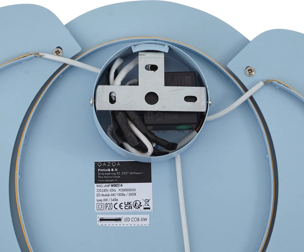 Lampada da parete per bambini blu con LED dimmerabile a 3 livelli - Ellie l'Elefante