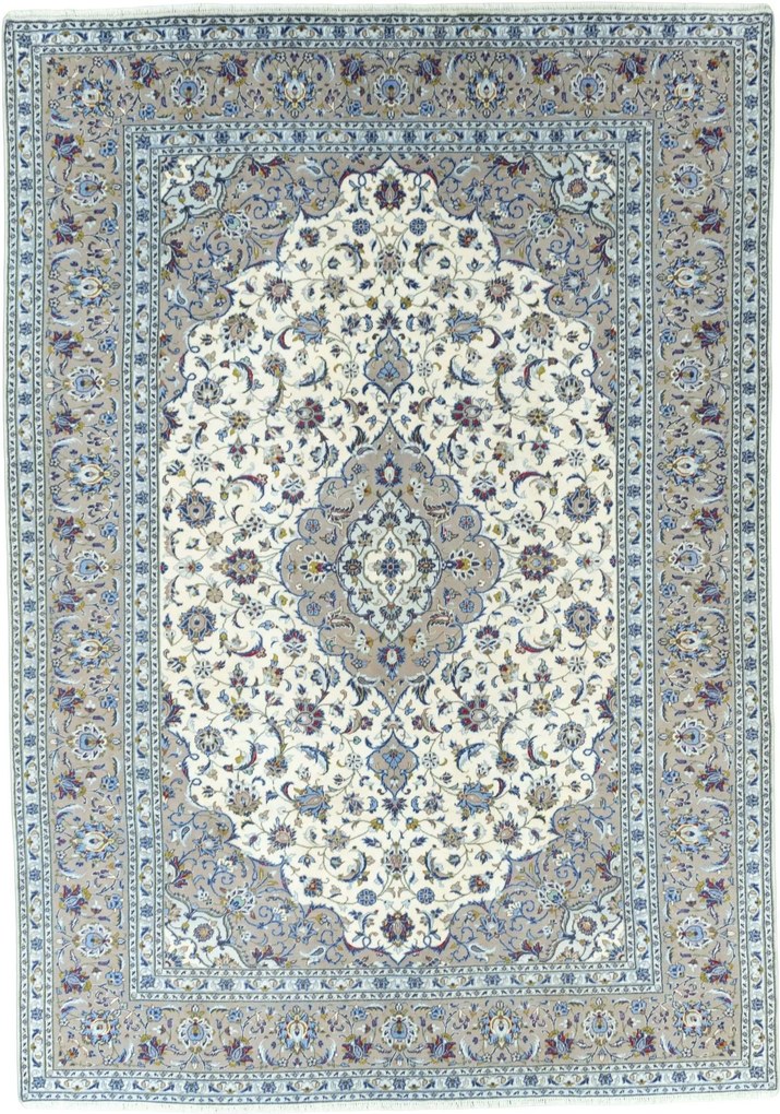 Kashan Tappeto 350 x 240 Beige (Iran) Annodato A Mano