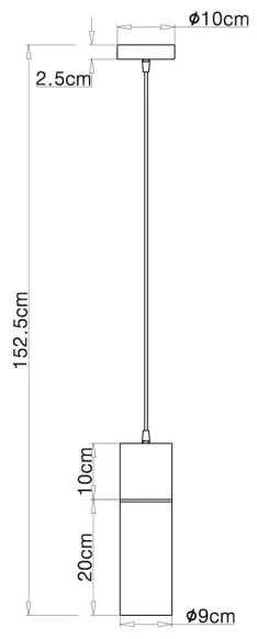 Globo 21000HB - Lampadario a sospensione con filo ANNIKA 1xE27/25W/230V diametro 10,5 cm nero