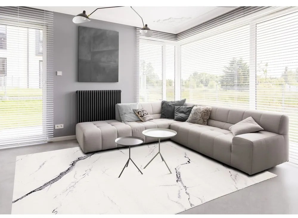 Tappeto in lana crema 160x240 cm Marble - Agnella