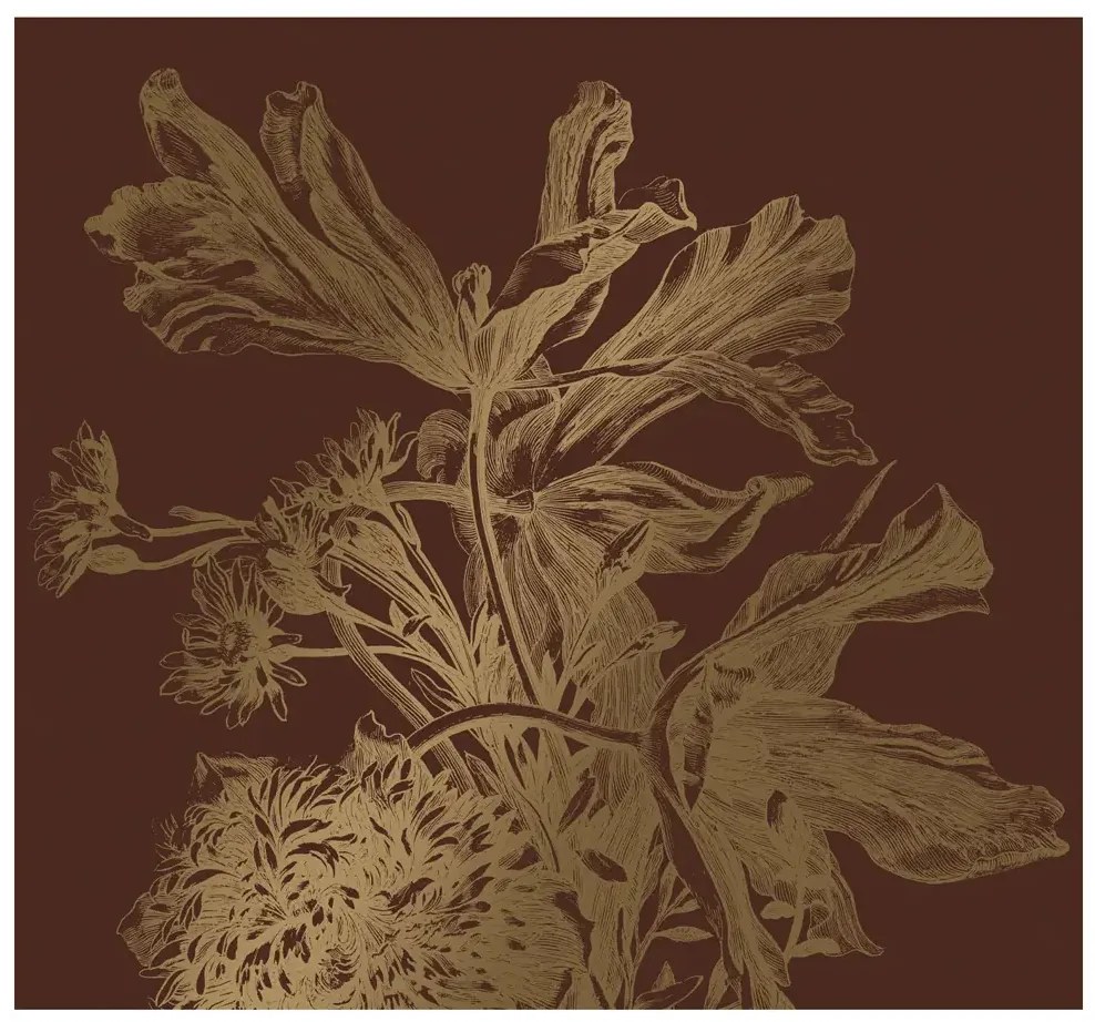 KEK Amsterdam Wandbild Engraved Flowers Gold 5 - L