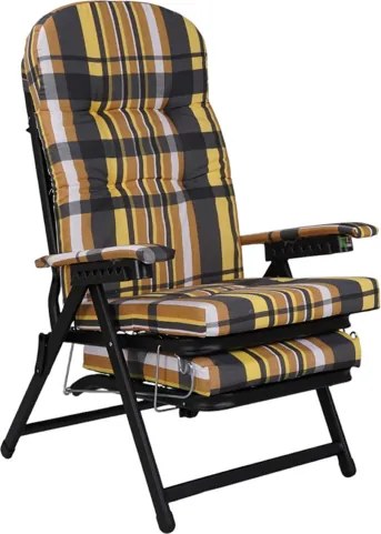 Poltrona sdraio metallo - prolunga con cuscino imbottito MARY Arancio