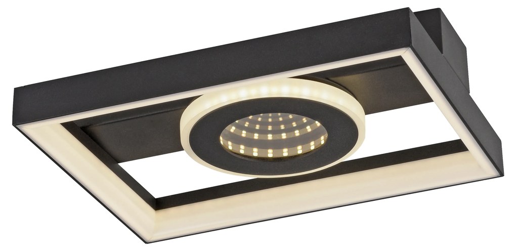 Lampada da soffitto di design nera con LED dimmerabile e telecomando - Traforo