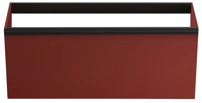 Mobile da bagno sospeso sotto lavabo Fusion L 99.5 x H 40 x P 45.5 cm rosso opaco, 1 cassetto