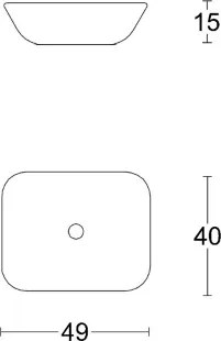 Lavabo da appoggio ovale 49x40 cm in ceramica bianco lucido