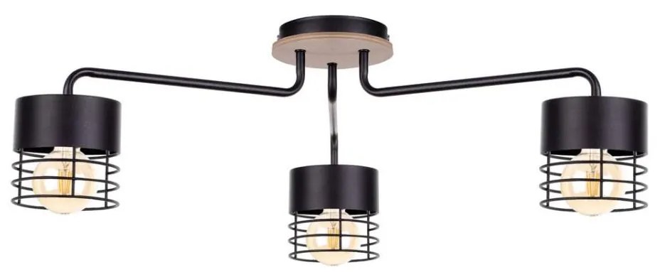 Lampadario a plafone CAS WOOD 3xE27/60W/230V