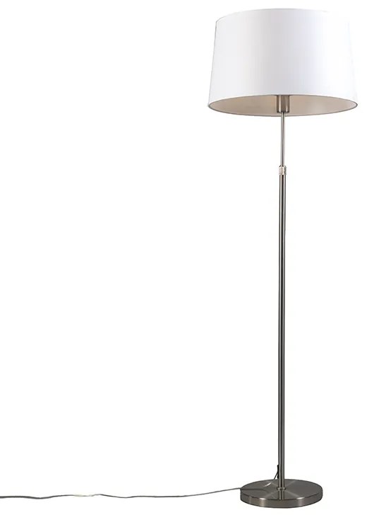 Lampada da terra in acciaio con paralume bianco 45 cm regolabile - Parte