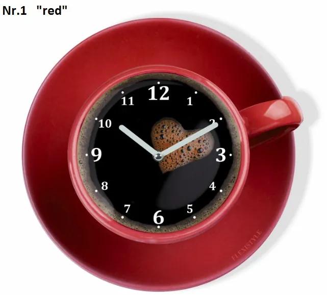 Orologio da cucina a forma di tazzina di caffè Rosso