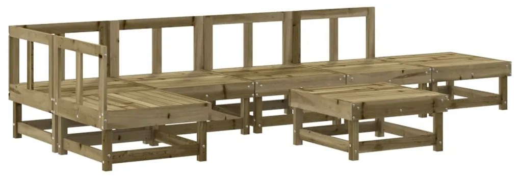 Set salotto da giardino 7 pz in legno impregnato di pino