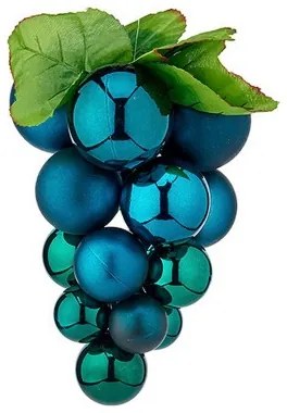 Palla di Natale Uva Azzurro Plastica