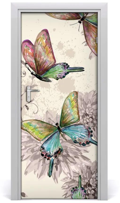 Sticker porta Farfalle colorate 75x205 cm