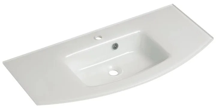 Lavabo da appoggio cassca rettangolare in vetro bianco