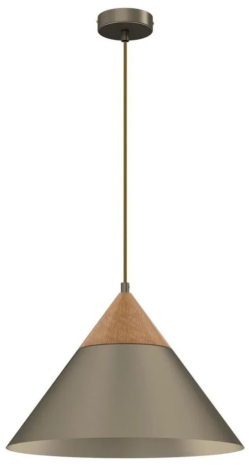 Lampadario a sospensione con filo SINGLE 1xE27/15W/230V ottone/faggio