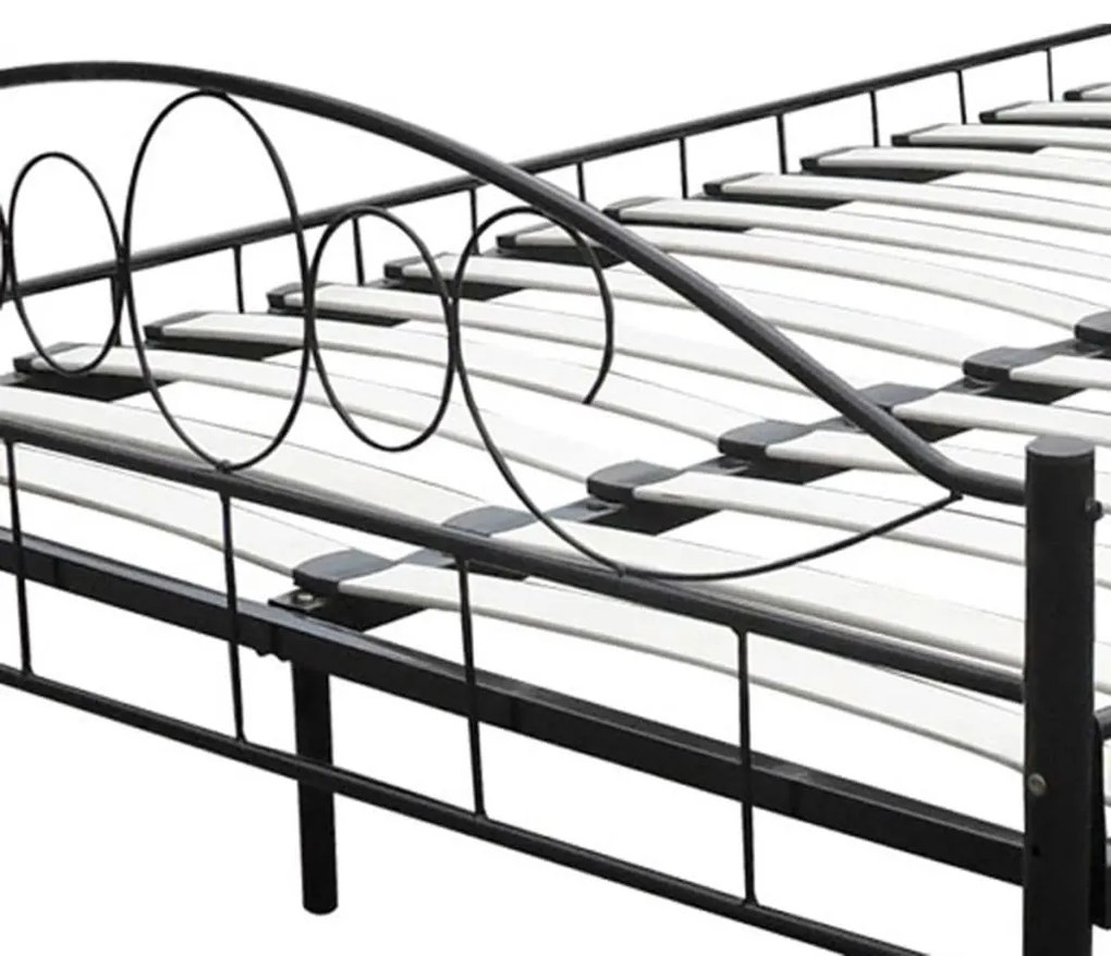 Letto con materasso nero in metallo 180x200 cm