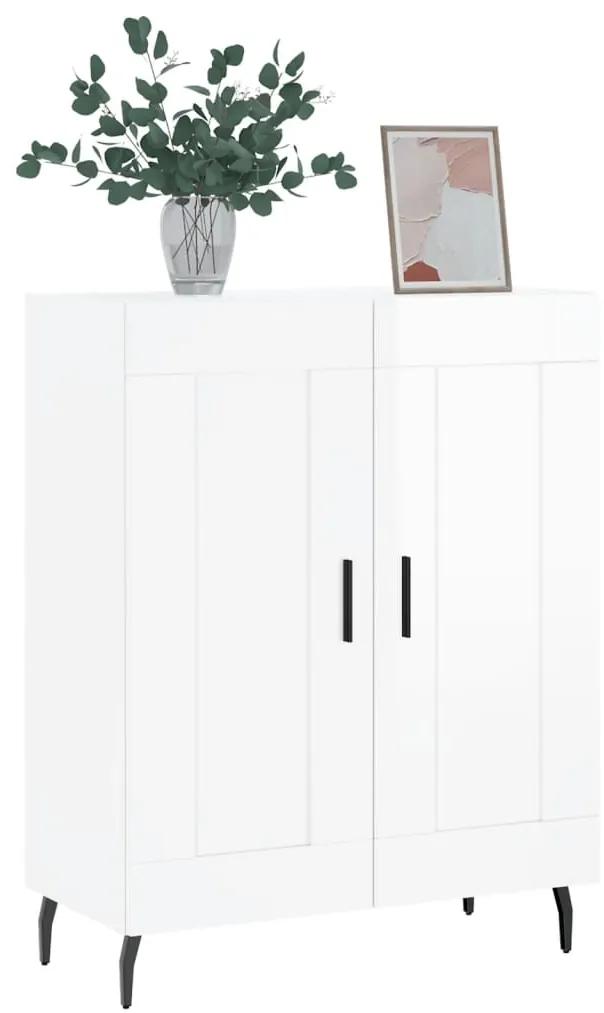 Credenza 69,5x34x90 cm in legno multistrato bianco lucido