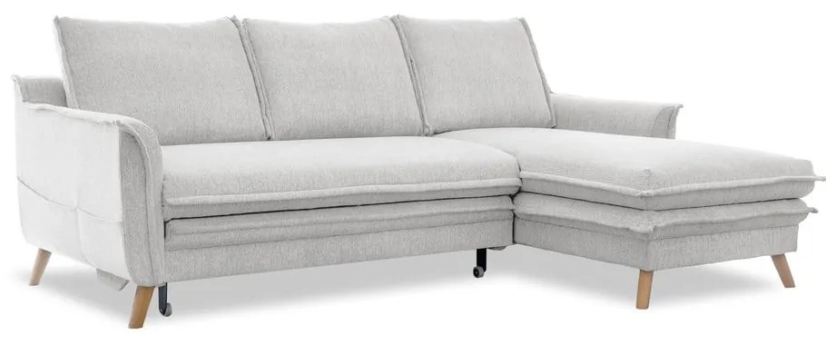 Divano letto angolare beige (angolo destro) Charming Charlie - Miuform