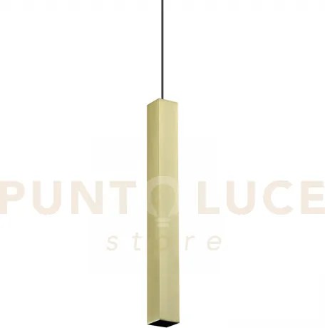 Look square sospensione 1 luce attacco gu10 d.4x40cm ottone
