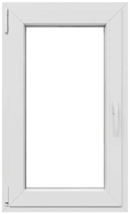 Finestra in PVC bianco L 60 x H 100 cm, 1 anta apertura a destra
