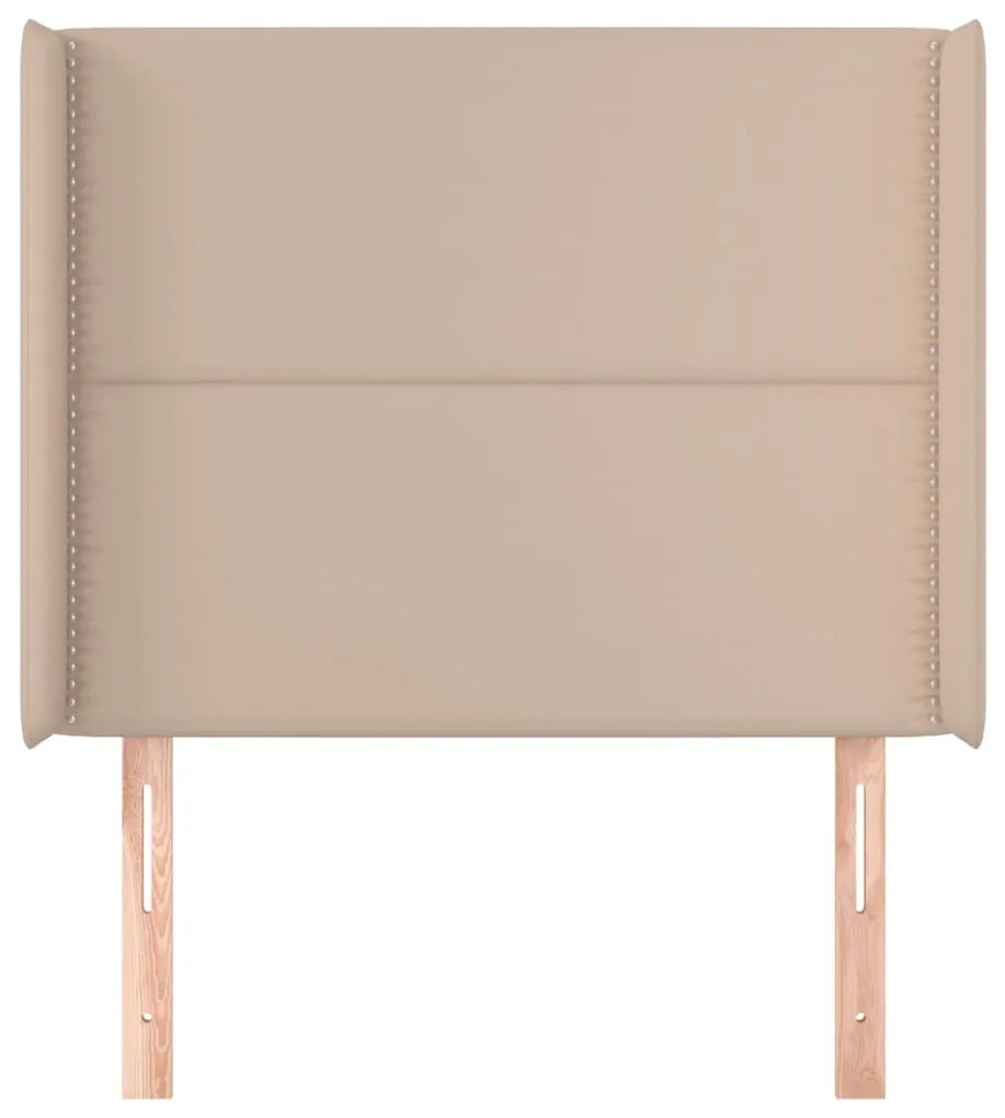 Testiera ad orecchio cappuccino 83x16x118/128 cm in similpelle