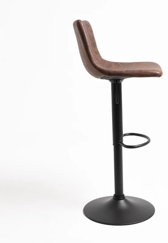 Sgabello Yatis Similpelle Marrone Vintage