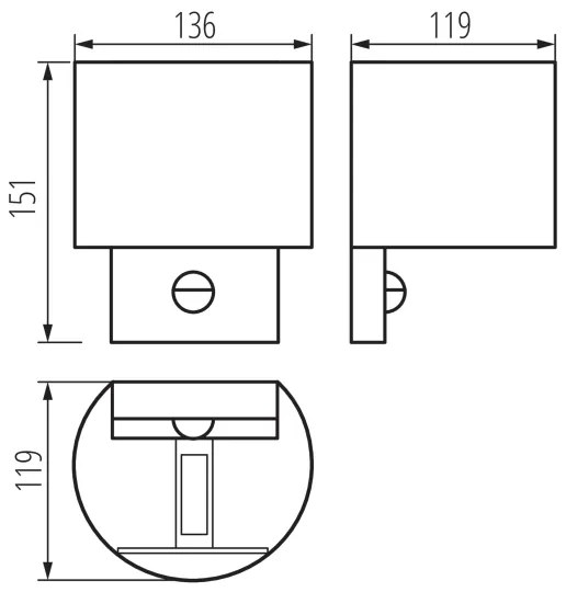 Kanlux 28995 - Lampada da parete LED per esterni con sensore REKA LED/7W/230V IP54 antracite