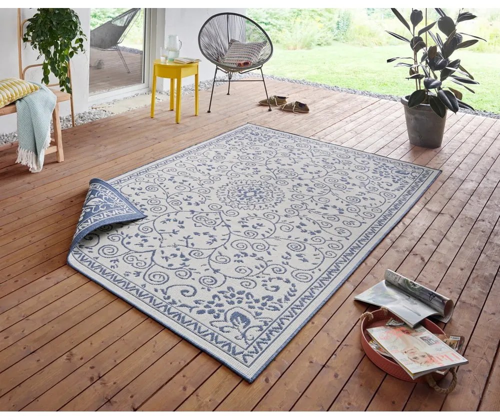 Tappeto da esterno blu e crema , 120 x 170 cm Leyte - NORTHRUGS