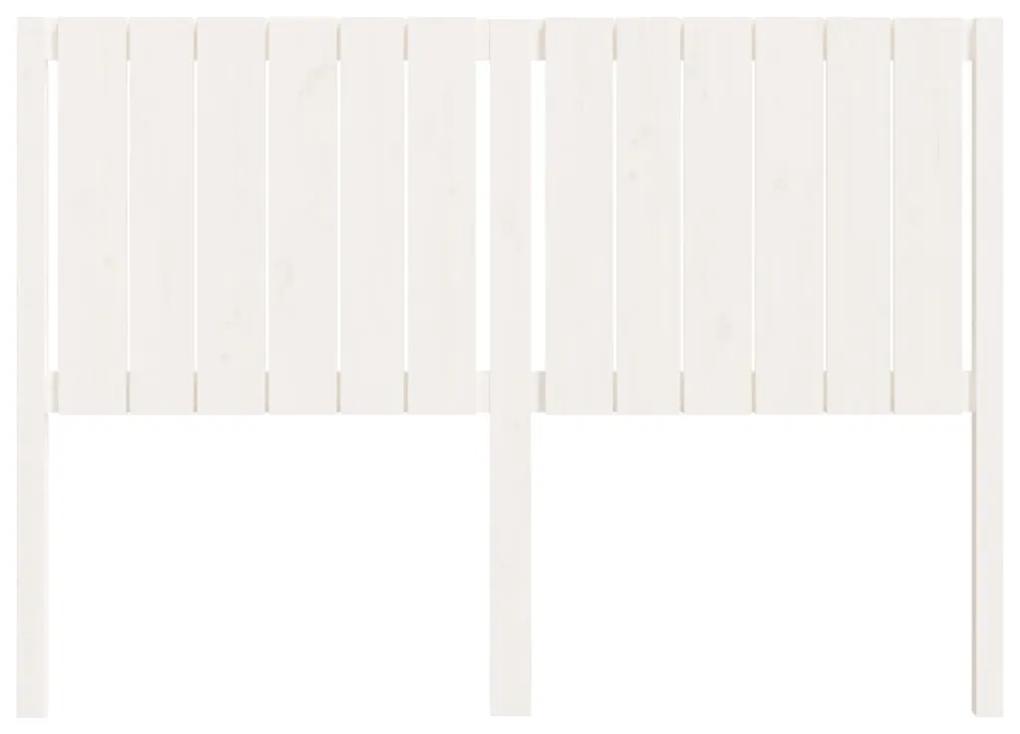 Testiera per letto bianca 145,5x4x100 cm legno massello di pino