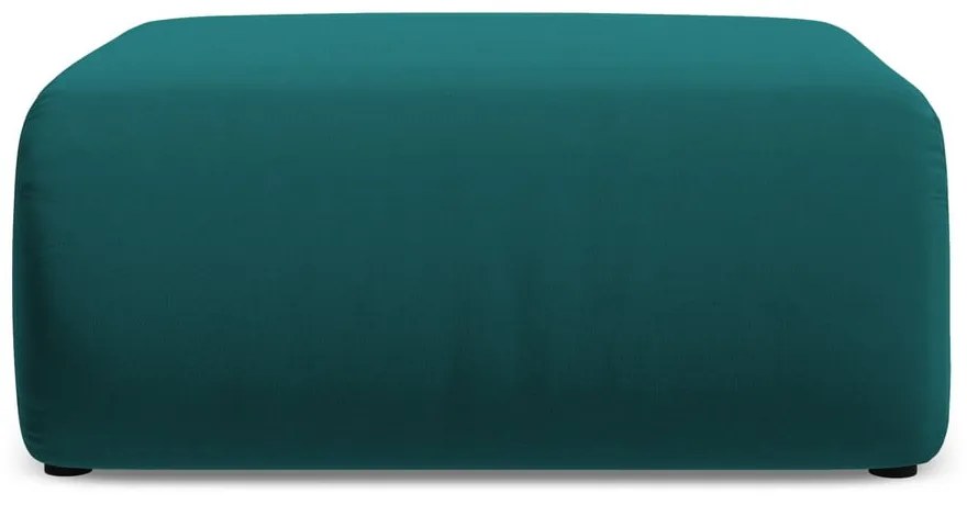 Poggiapiedi turchese con rivestimento in velluto Ekahi – Makamii