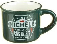 Tazzina caffè con nome Michele in gres porcellanato