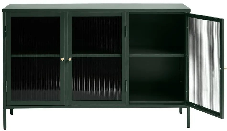 Vetrina in metallo verde Bronco, altezza 85 cm - Unique Furniture
