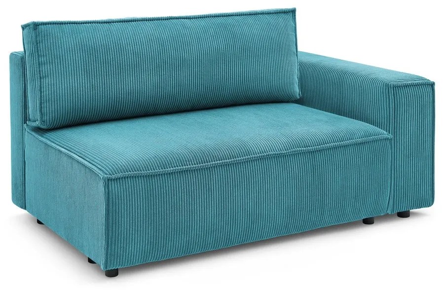 Modulo del divano in velluto a coste blu, angolo destro Nihad modular - Bobochic Paris