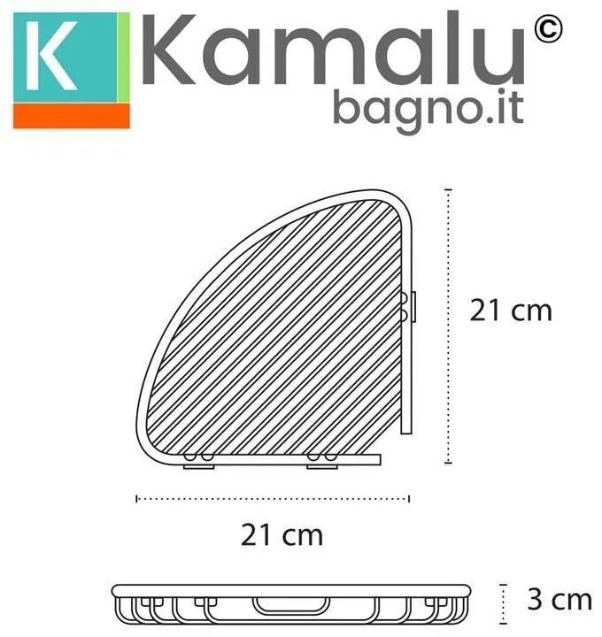 Kamalu - portaspugna a griglia angolare in acciaio inox satinato | ka10s