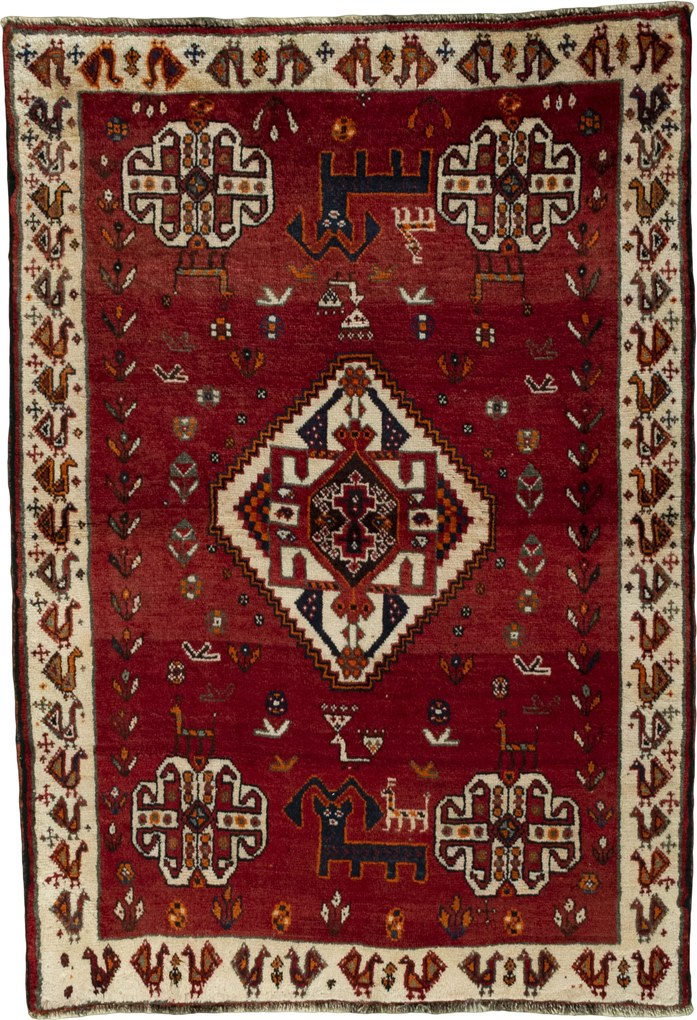 Gabbeh Tappeto persiano 100x150 Rosso (Iran) Annodato A Mano