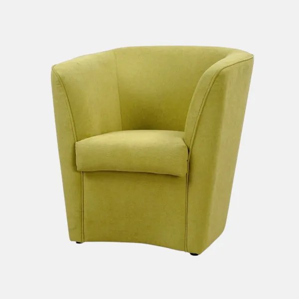 Poltrona moderna Verde in tessuto antimacchia imbottita