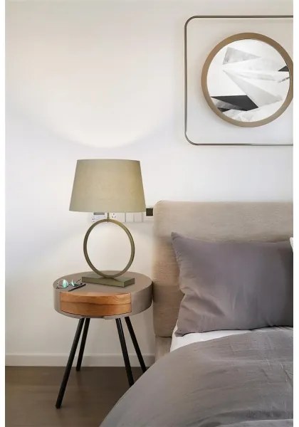 Searchlight EU93102NA - Lampada da tavolo ELEGANT, 1xE27/60W/230V, crema