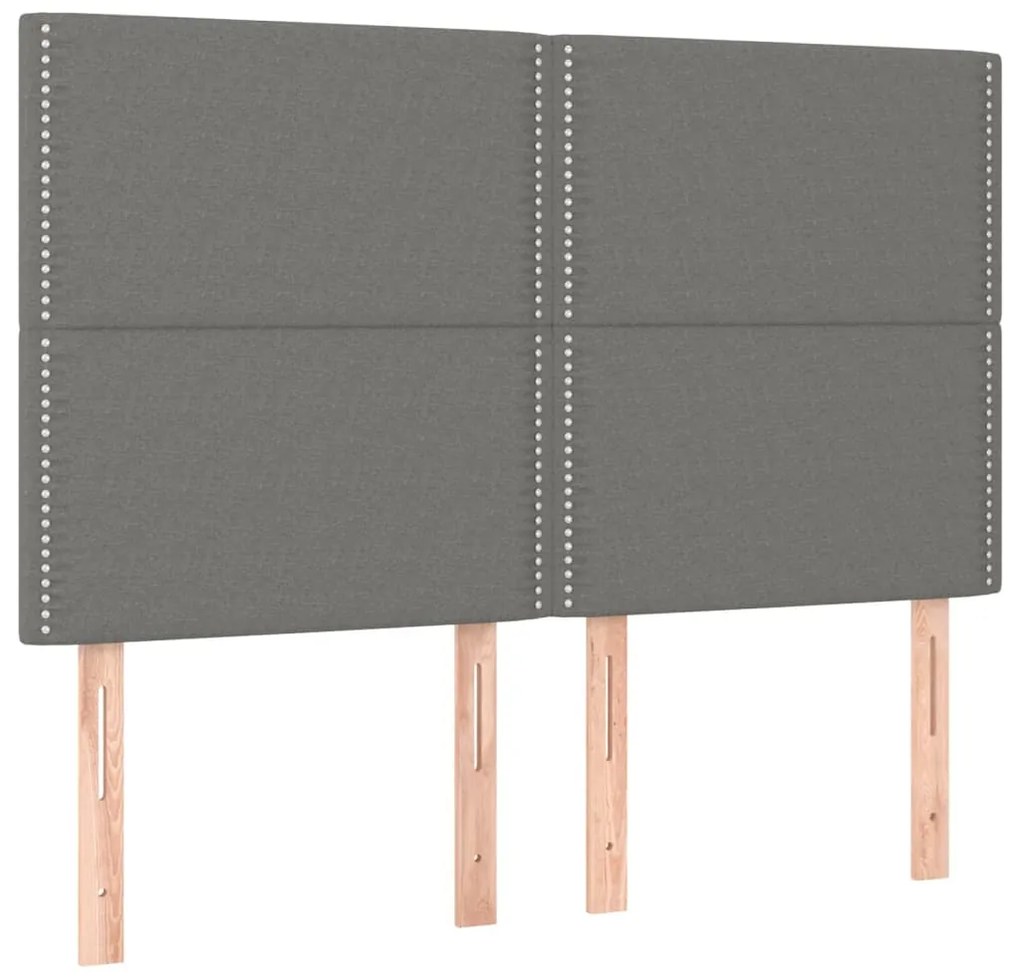 Testiera a led grigioscuro 144x5x118/128cm intessuto