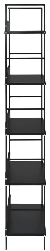 Libreria a 5 ripiani nera 60x27,6x158,5 cm in truciolato