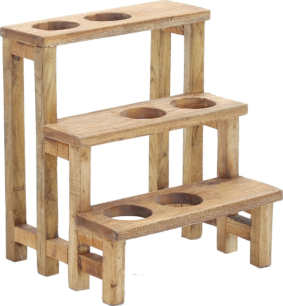 LAUX - fioriera a tre livelli in legno di mogano