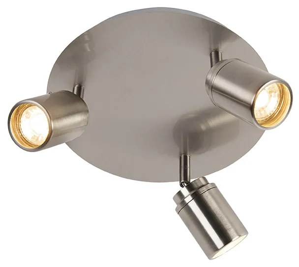 Faretto da bagno moderno in acciaio 3 luci IP44 - Ducha