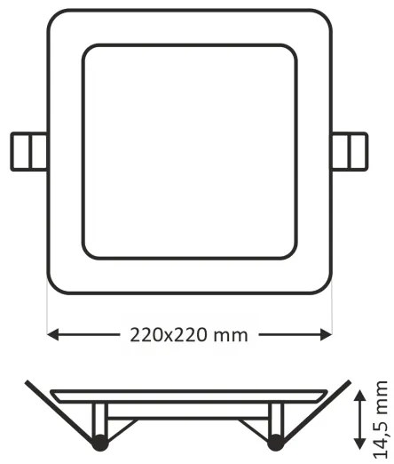 Lampada LED da incasso SQUARE LED/18W/230V 4200K 22x22 cm marrone