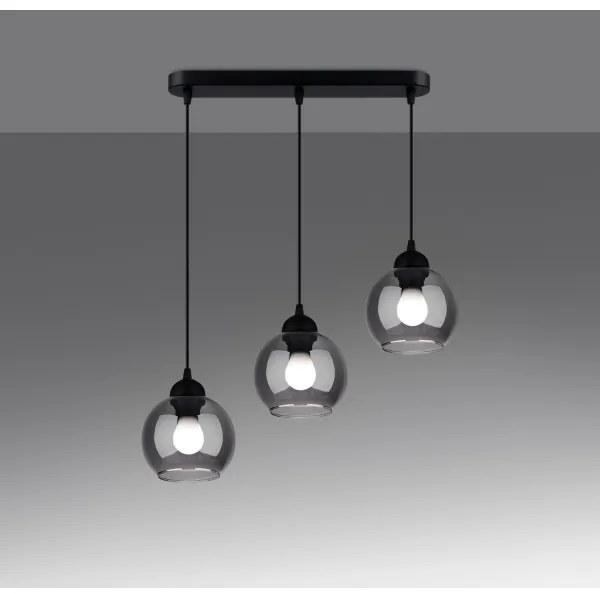 Sollux SL.1142 - Lampadario a cavo ALINO 3xE27/60W/230V nero