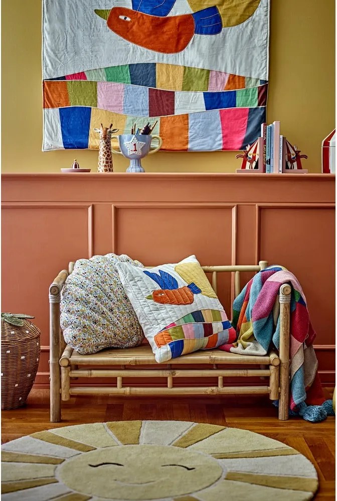 Tappeto per bambini beige e color ambra in lana ø110 cm Sun – Bloomingville Mini