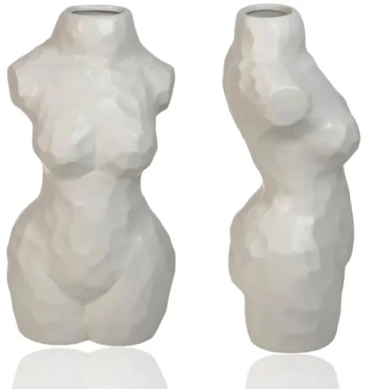 Vaso in ceramica bianco 30 cm