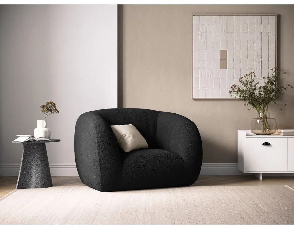 Poltrona grigio scuro in tessuto bouclé Essen - Cosmopolitan Design