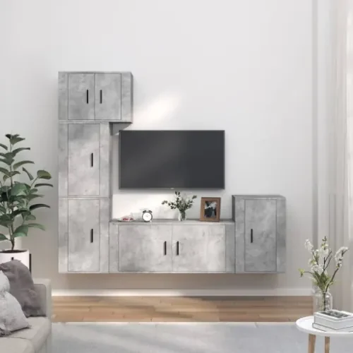 VidaXL Set di Mobili Porta TV 4 pz Bianco Lucido in Legno Multistrato