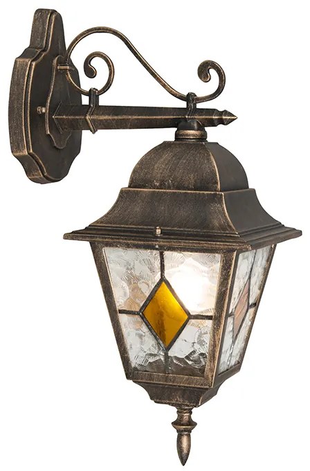 Lanterna da parete vintage per esterni in bronzo - Antigua Down
