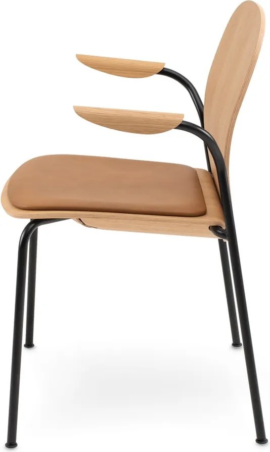 Sedie da pranzo in set marrone cognac/di colore naturale con effetto rovere con braccioli/impilabili 2 pz Book – Gazzda