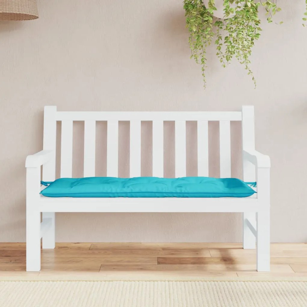 Cuscino Per Panca Da Giardino Turchese 120x50x7 Cm İn Tessuto /