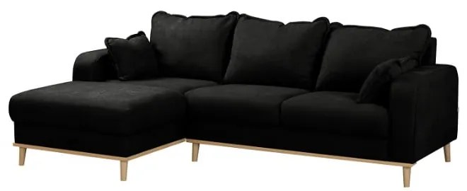 Divano angolare nero (angolo sinistro) Beata - Ropez